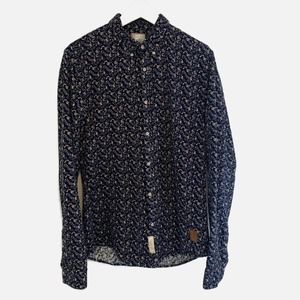 Scotch & Soda Button Down Size Medium Corduroy Floral Long Sleeve